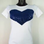 T-shirt con cuore in mouline rouge